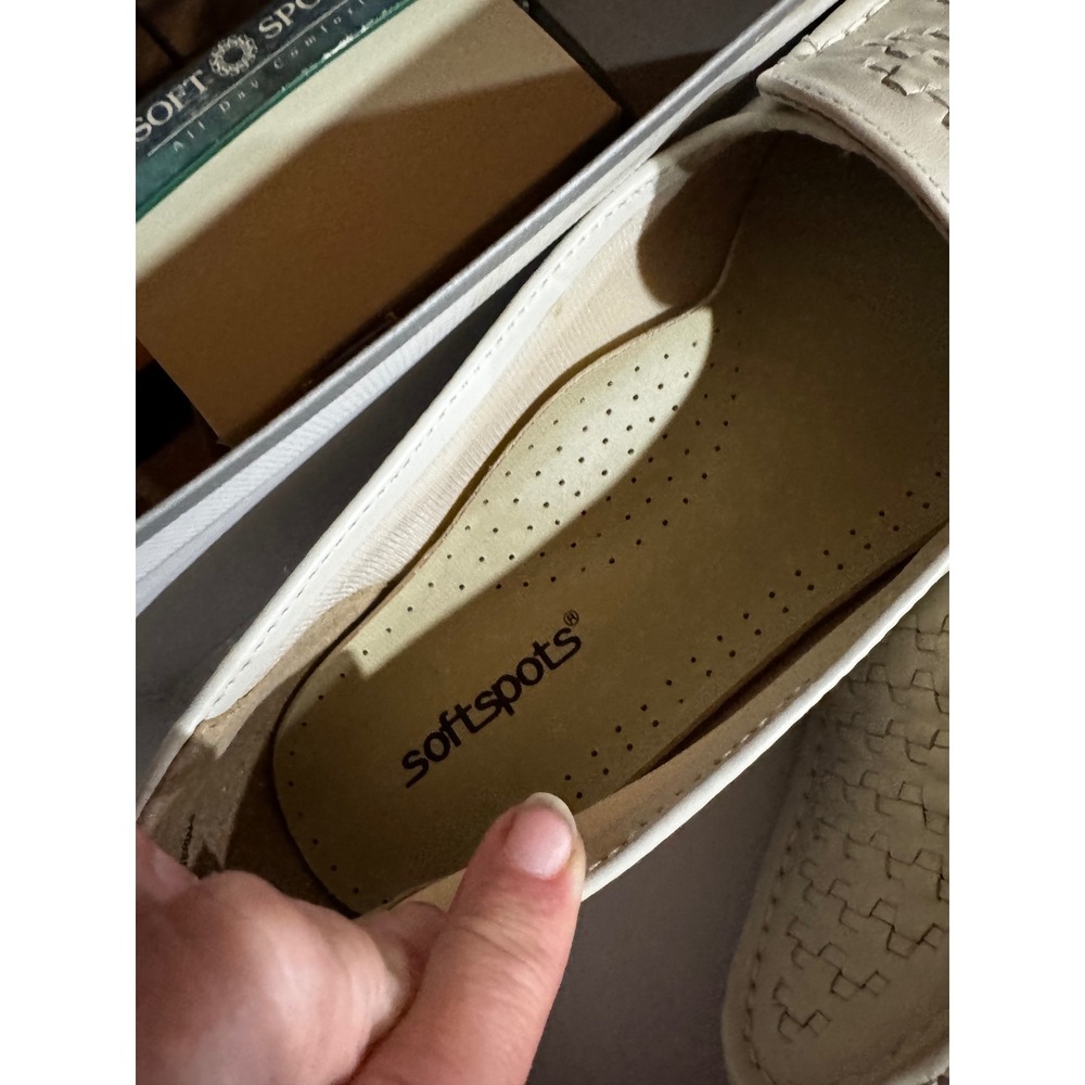 Softspots Constance 4033 Bone Woven Loafers Flats Womens Size 11 W Wide